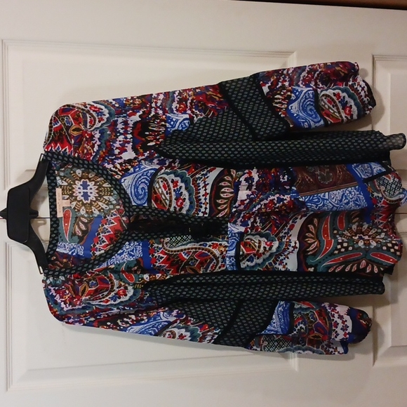 Gibson Latimer Tops - Gibson Latimer sheer tie peasant style top blouse - XL